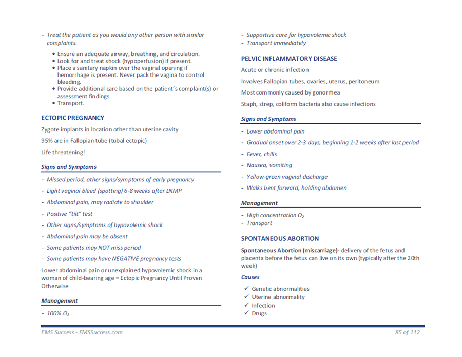 Printable Emt Study Guide